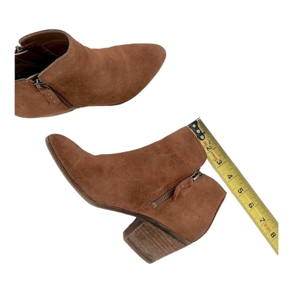 Frye Women's Judy Zip Bootie Ankle Boots Size 6 M 347-0015-COGNAC Suede - Picture 9 of 16